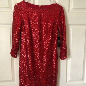 Vince Camuto Red Sequiv Dress